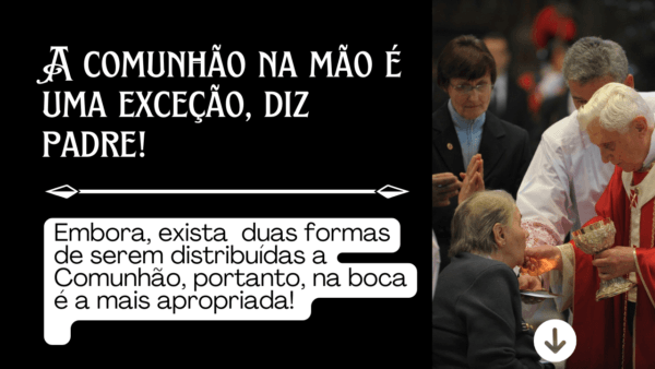 Comungar na mão?A Comunhão na mão é uma exceção, diz padre